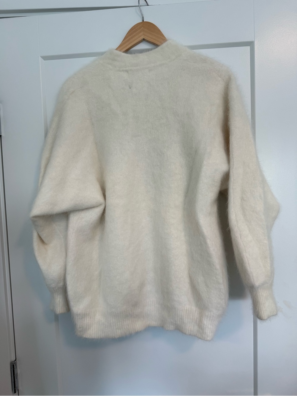 Vintage 80’s Big Star Angora Cream Button-Front Women's Cardigan Lined - M fit - Picture 10 of 15